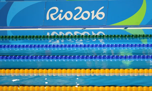 Piscina en el Centro Acuático Olímpico durante los Juegos Olímpicos de Río 2016 — Foto de Stock