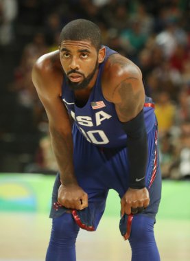 Irving Kyrie eylem grubu A basketbol match Team Usa ve Avustralya Rio 2016 Olimpiyat oyunları arasında sırasında takım Amerika Birleşik Devletleri