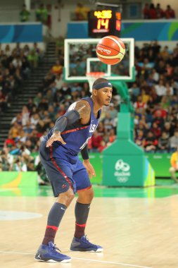 Olimpiyat Şampiyonu takım ABD grup A basketbol match Team Usa ve Avustralya Rio 2016 Olimpiyat oyunları arasında eylem Carmelo Anthony 