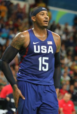 Olimpiyat Şampiyonu takım ABD grup A basketbol match Team Usa ve Avustralya Rio 2016 Olimpiyat oyunları arasında eylem Carmelo Anthony 