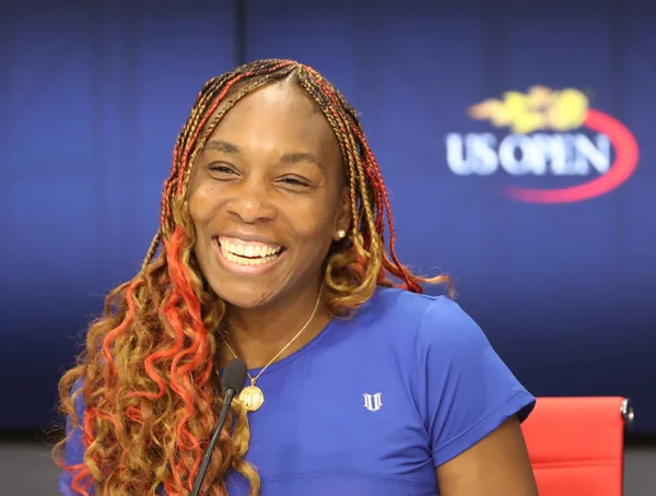 Grand Slam champion Venus Williams of United States  during press conference after her first round match at US Open 2016 — Stock Photo, Image