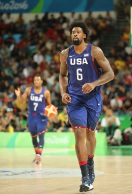 Jordan Deandre eylem grubu A basketbol match Team Usa ve Avustralya Rio 2016 Olimpiyat oyunları arasında sırasında takım Amerika Birleşik Devletleri 
