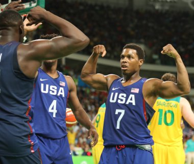 Kyle Lowry eylem grubu A basketbol match Team Usa ve Avustralya Rio 2016 arasında sırasında takım Amerika Birleşik Devletleri 