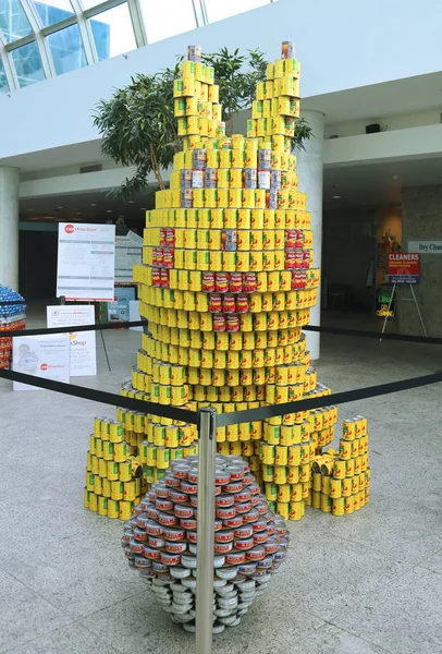 Food sculpture presented at 10th Annual Long Island Canstruction competition in Uniondale — Stock Photo, Image