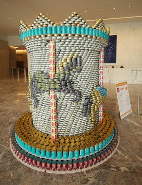 New York'ta 24 yıllık Canstruction Yarışması'nda sunulan yiyecek heykel