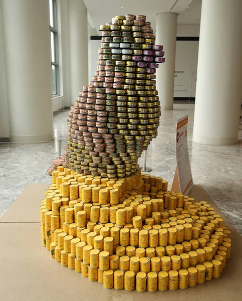 Jídlo sochařství na 24 roční Canstruction soutěži v New Yorku — Stock fotografie