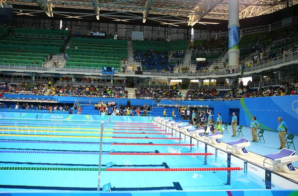 El Centro Acuático Olímpico en el Parque Olímpico de Río durante los Juegos Olímpicos de Río 2016 — Foto de Stock