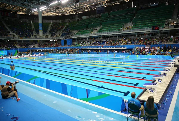Rio Olimpiai Park alatt Rio 2016 olimpiai játékok olimpiai úszó központjában — Stock Fotó