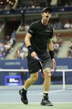 Billie Jean King Ulusal Tenis Merkezi yuvarlak dört Grand Slam şampiyonu Andy Murray bize açık 2016 sırasında eylem büyük Britanya'nın maç