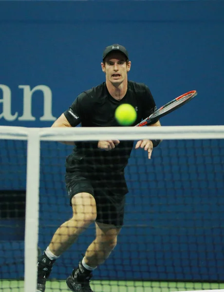 Grand Slam šampion Andy Murray ve Velké Británii v akci během nás Open 2016 čtvrté kolo zápas na Národní tenisové centrum Billie Jean — Stock fotografie