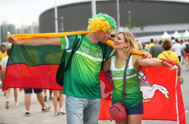 Litvanya Rio 2016 Olimpiyat Oyunları sırasında Olimpiyat Parkı spor taraftarları