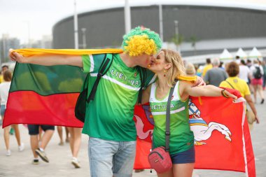 Litvanya Rio 2016 Olimpiyat Oyunları sırasında Olimpiyat Parkı spor taraftarları