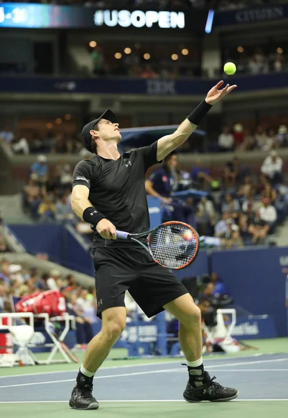 Grand Slam šampion Andy Murray ve Velké Británii v akci během nás Open 2016 čtvrté kolo zápas — Stock fotografie