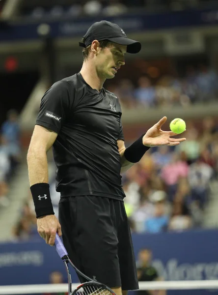 Grand Slam šampion Andy Murray ve Velké Británii v akci během nás Open 2016 čtvrté kolo zápas — Stock fotografie