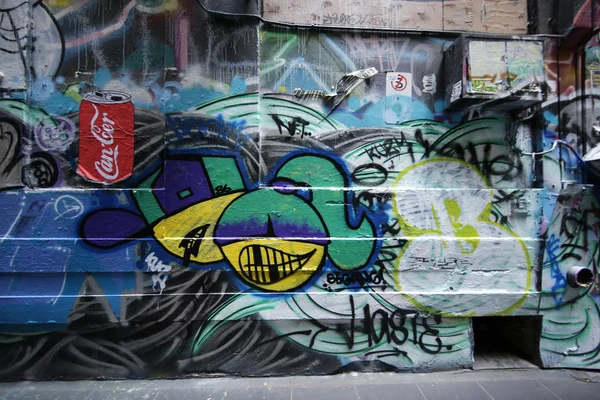 Street art jest jednym z głównych turystów atrakcją w Melbourne — Zdjęcie stockowe