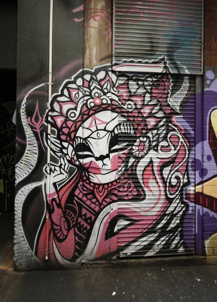 Street art is een van de grote toeristen attracties in Melbourne — Stockfoto