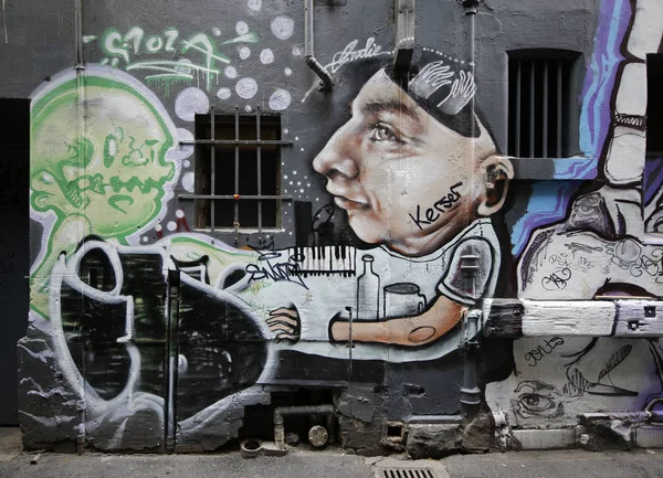 El arte callejero es una de las principales atracciones turísticas de Melbourne — Foto de Stock