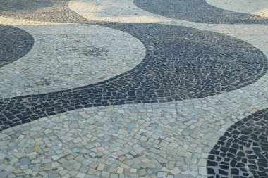 Rio de Janeiro, Brezilya için Copacabana Plajı'nda ikonik kaldırım döşeme deseni