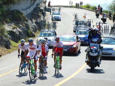  Bisikletçiler yolculuğu sırasında Rio 2016 Olimpiyat Bisiklete binme Road rekabet Rio 2016 Olimpiyat Oyunları