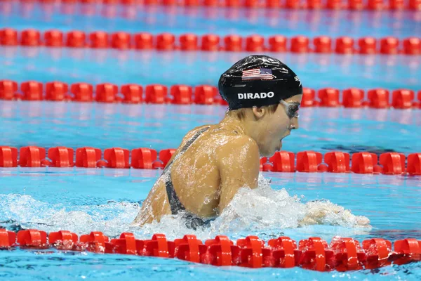 Olympisk mästare Madeline Dirado USA simmar damernas 200m individuell Medley värme 3 av Rio 2016 olympiska spelen — Stockfoto
