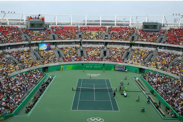 Huvudsakliga tennis plats Maria Esther Bueno domstolen av OS Rio 2016 på Olympic Tennis Centre — Stockfoto