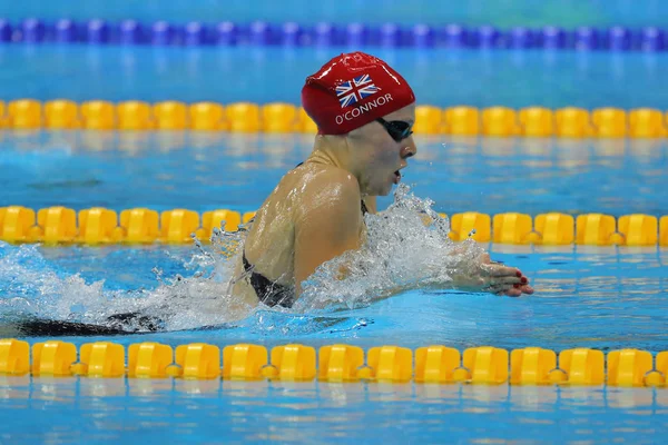 Stříbrný medailista O'Connor Siobhan-Marie Stuartovna plave ženy 200m individuální Medley tepla 4 z Rio 2016 olympijské hry na olympijském stadionu vodních — Stock fotografie