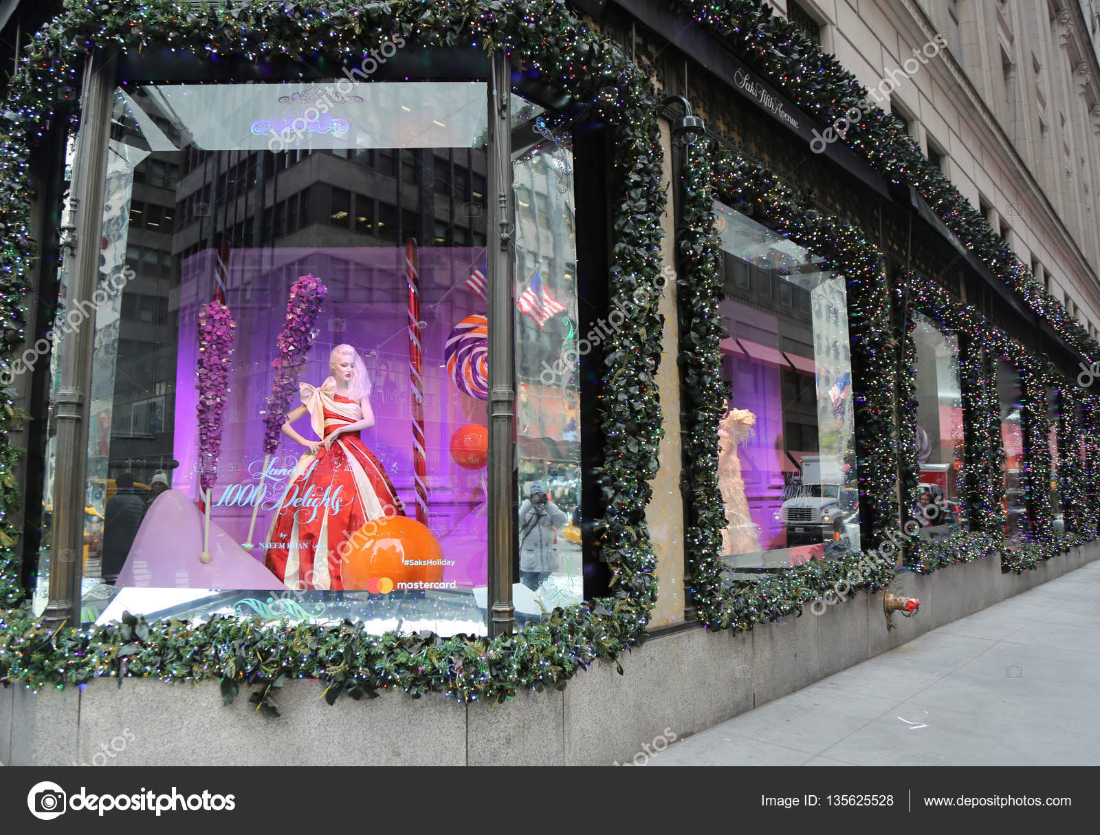 Louis Vuitton Holidays window display at Sacks Fifth Avenue luxury
