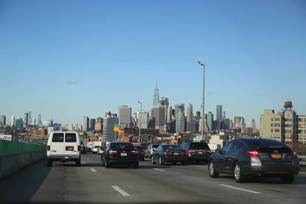 Brooklyn-Queens Expressway i Brooklyn — Stockfoto