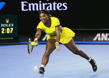 Yirmi bir kez Grand Slam şampiyonu Serena Williams Avustralya Açık 2016 onun son maç sırasında eylem
