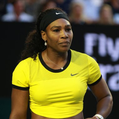Yirmi bir kez Grand Slam şampiyonu Serena Williams Avustralya Açık 2016 onun son maç sırasında eylem