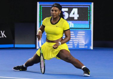 Yirmi bir kez Grand Slam şampiyonu Serena Williams Avustralya Açık 2016 onun son maç sırasında eylem