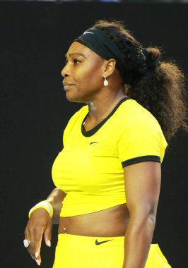 Yirmi bir kez Grand Slam şampiyonu Serena Williams Avustralya Açık 2016 onun son maç sırasında eylem
