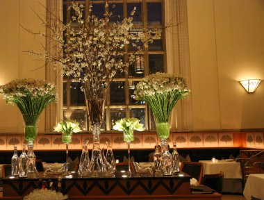 Üç Micheline yıldızlı restoran aşağı Manhattan onbir Madison Park'ta, iç dekor