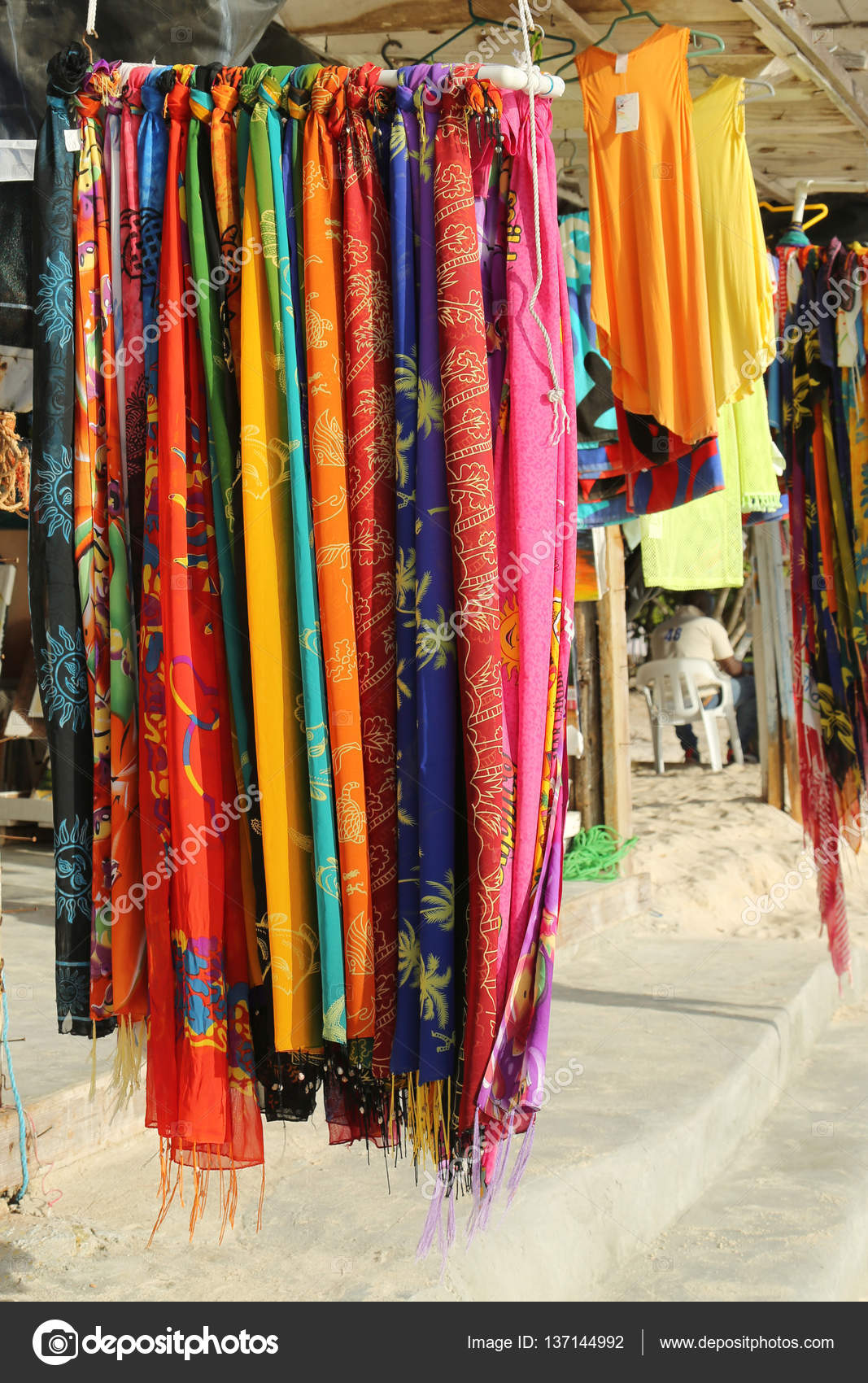 Local souvenirs at the beach market at Playa Bayahibe Beach in La