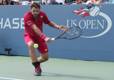 Grand Slam şampiyonluğu Stanislas Wawrinka İsviçre'nin bize açık 2016 onun yuvarlak dört maç sırasında eylem: