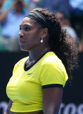 Yirmi bir kez Grand Slam şampiyonu Serena Williams Avustralya Açık 2016 onun çeyrek final maçında sırasında eylem