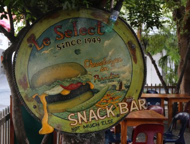 World famous bar Le Select in Gustavia Harbor clipart