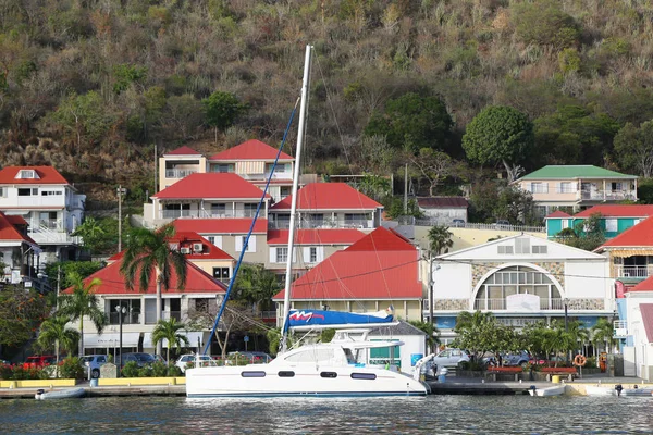 Gustavia hafen at st barts, französisch westindien — Stockfoto