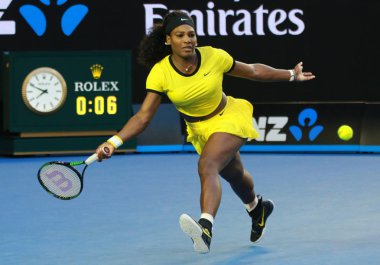 Yirmi bir kez Grand Slam şampiyonu Serena Williams Avustralya Açık 2016 onun son maç sırasında eylem