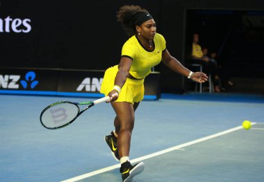 Yirmi bir kez Grand Slam şampiyonu Serena Williams Avustralya Açık 2016 onun son maç sırasında eylem