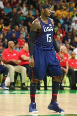 Olimpiyat Şampiyonu takım ABD grup A basketbol match Team Usa ve Avustralya arasında eylem Carmelo Anthony 