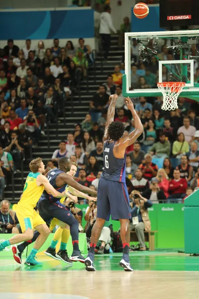 Jordan Deandre (numer 6) zespołu Stany Zjednoczone w czasie Grupa A mecz koszykówki pomiędzy Team Usa i Australii — Zdjęcie stockowe