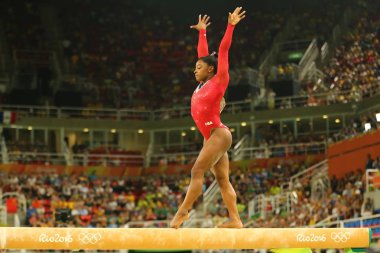Denge aleti kadınlar Artistik Jimnastik Rio 2016 Olimpiyatları üzerinde son, Olimpiyat Şampiyonu Simone Biles ABD rekabet 