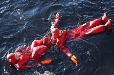 Hayatta kalma takım elbise buz yüzerek donmuş Baltık Denizi tanımlanamayan turistler kadar dişli.