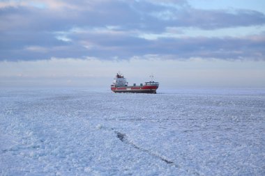 Genel kargo gemi Eemsborg Kemi, Finalnd yakın donmuş Baltık Denizi