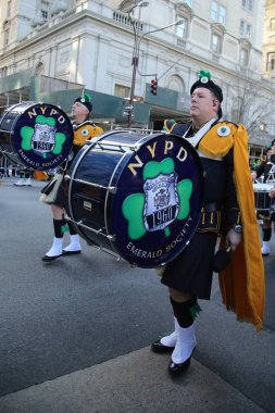  New York polisi Emerald toplum, Aziz Patrick günü yürüyüşü New York'ta marching Band. 