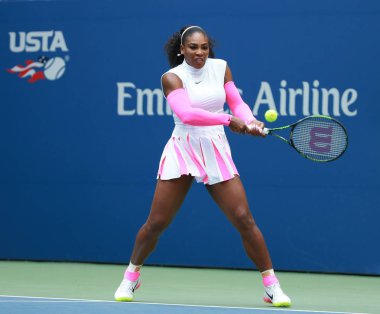  Bize açık 2016 dört maç yuvarlak onu sırasında eylem Grand Slam şampiyonu Serena Williams Amerika Birleşik Devletleri 