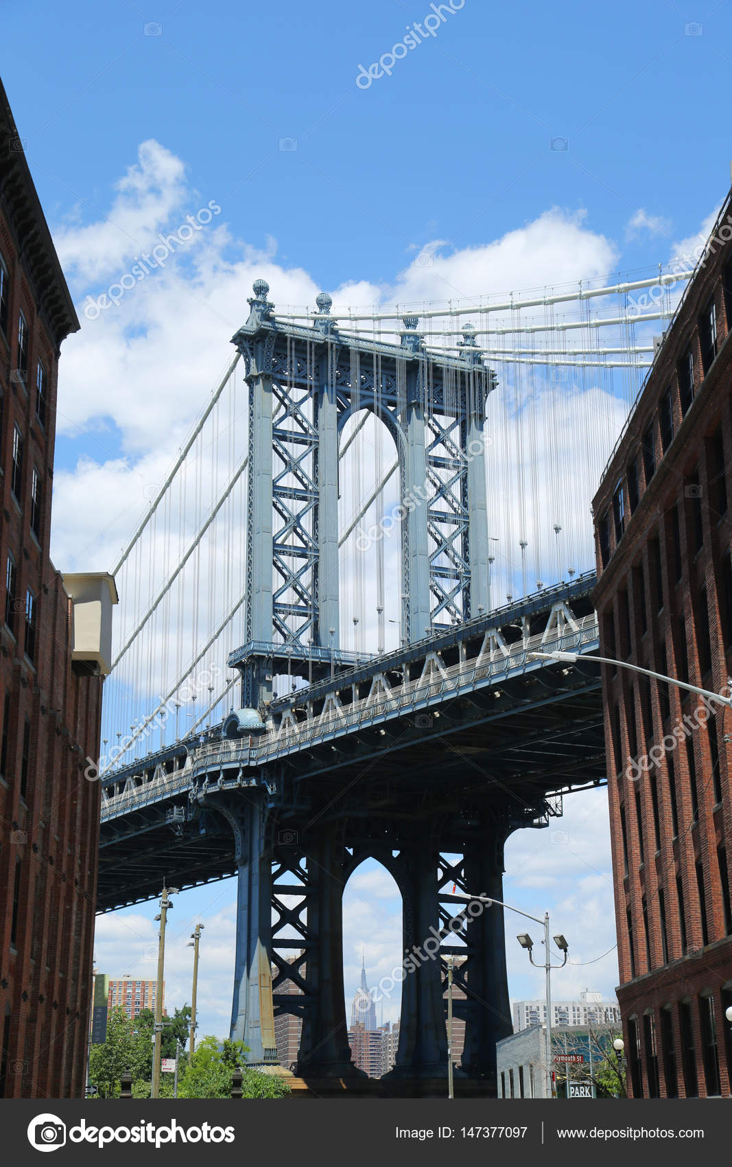 Iconic Manhattan Bridge And Empire State Building View From Brooklyn Stock Editorial Photo C Zhukovsky