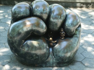  Gerçek dünya kalıcı genel þekiller Tom Otterness Rockefeller Park bulunan ABD'li heykeltıraş tarafından bronz heykeller