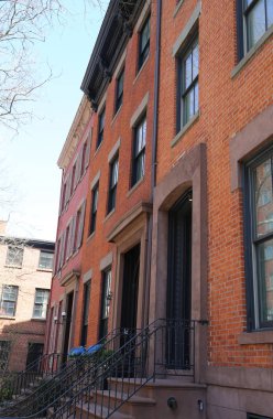 Tarihi Brooklyn Heights mahalle, New York City brownstones 